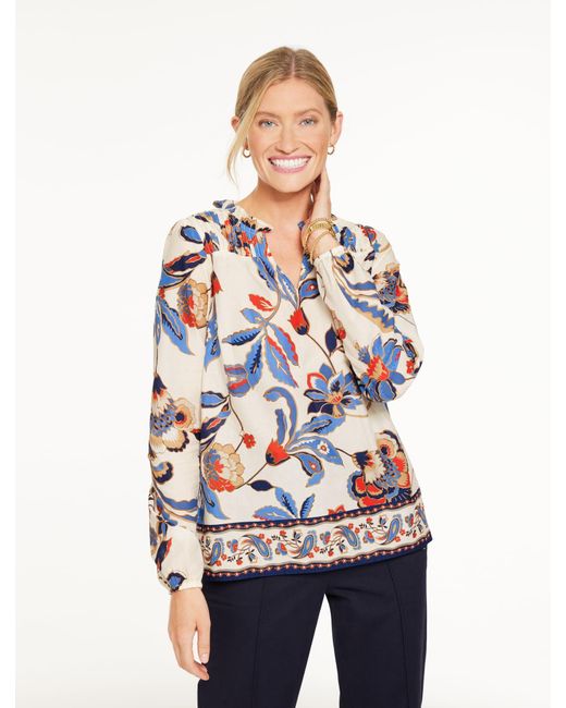Talbots White Pintuck Top