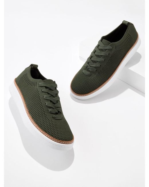 Talbots Green Brittany Knit Lace-up Sneakers