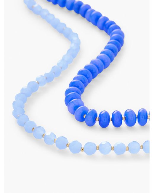 Talbots Blue Layered Bead Necklace