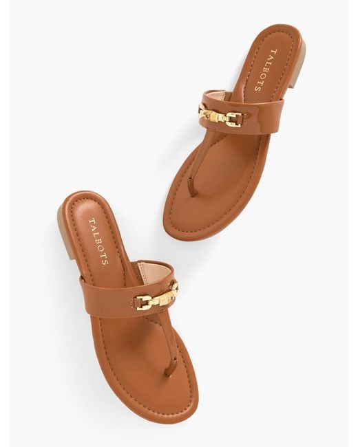 Talbots White Gia Bamboo Thong Sandals