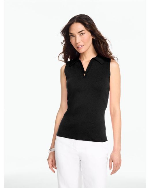 Talbots Black Sleeveless Polo
