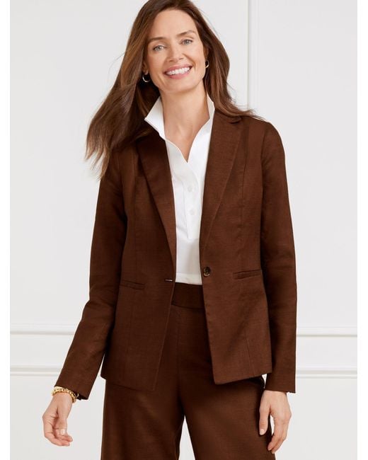 Talbots Brown Linen Blend Blazer