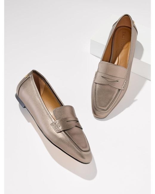 Talbots White Erin Metallic Nappa Loafers