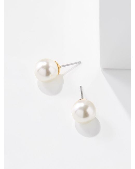 Talbots White Classic Pearl Stud Earrings