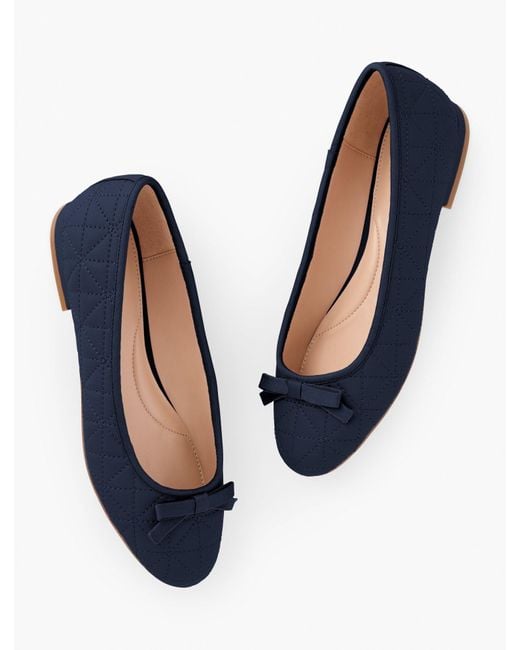 Talbots Blue Madison Quilted Nappa Ballet Flats