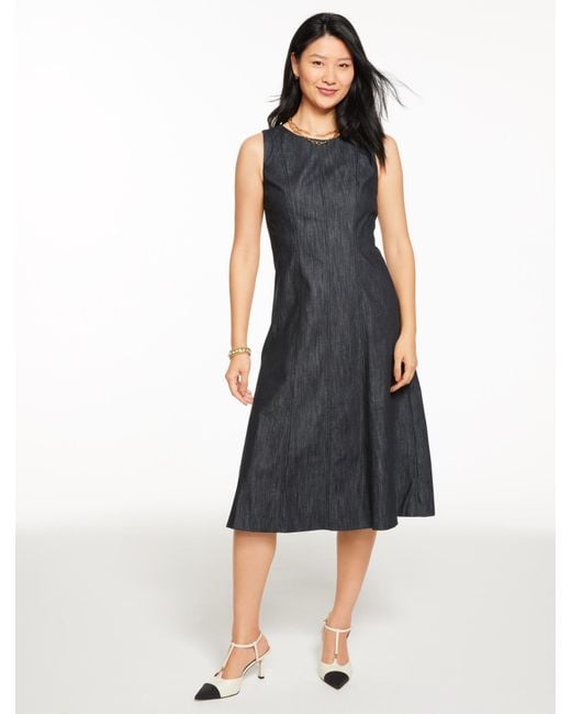 Talbots Black Refined Denim Midi Dress