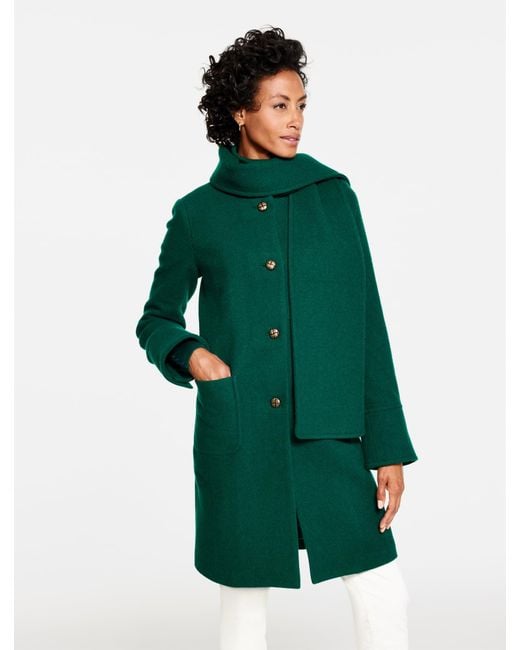 Talbots Green Scarf Coat