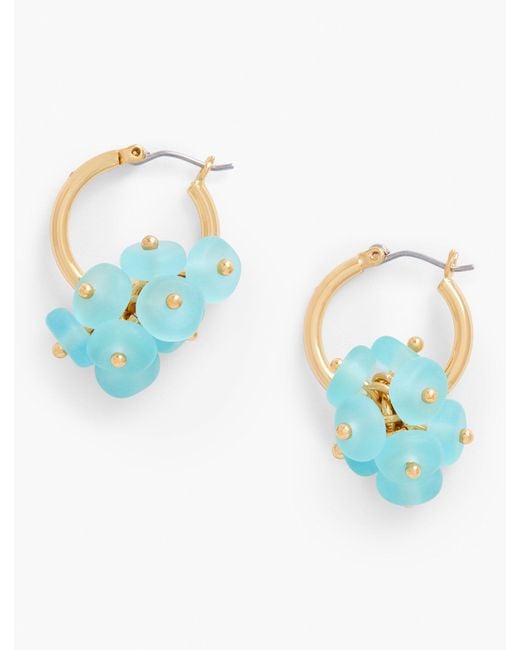 Talbots Blue Sea Glass Hoop Earrings