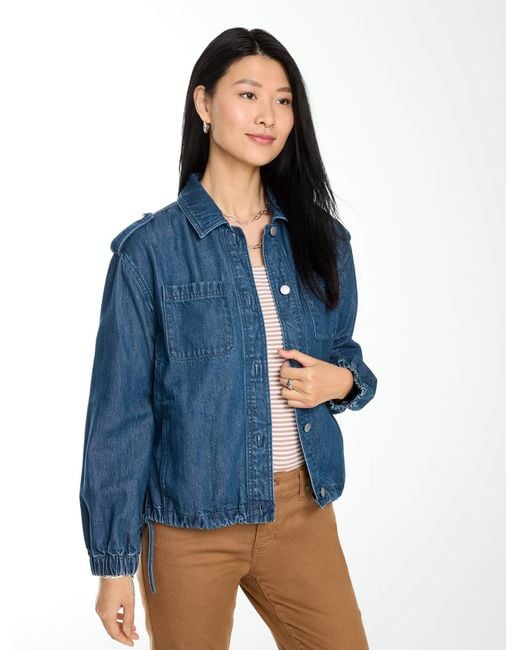 Talbots Blue Twill Cinched Jacket