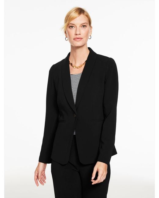 Talbots Black Easy Travel Shawl Collar Jacket