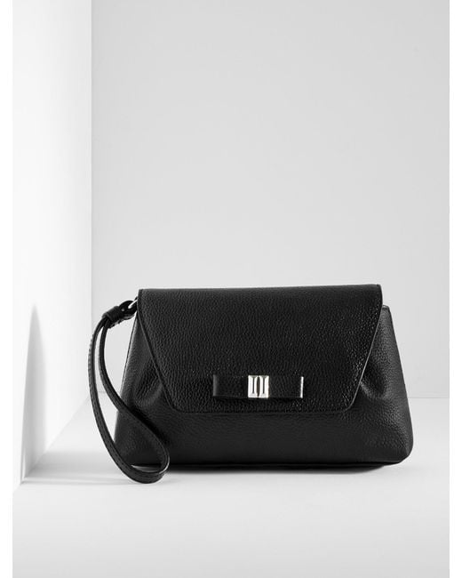 Talbots Black Pebble Leather Wristlet