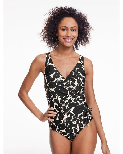 Aqua Club Black Faux Wrap One-piece Swimsuit