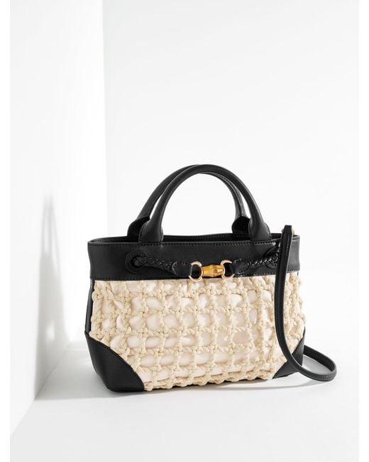 Talbots Metallic Knotted Cord Satchel