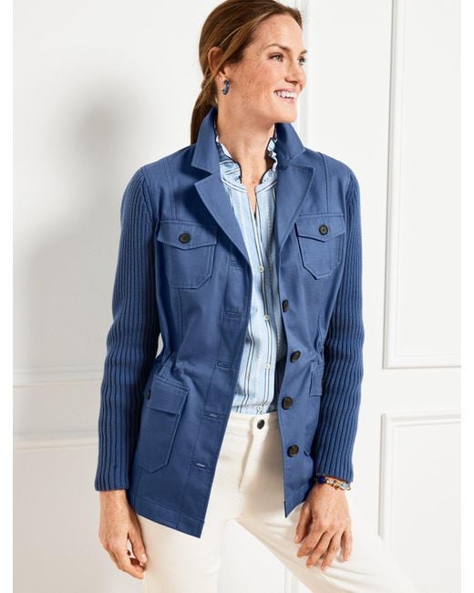 Talbots Blue Sweater Sleeve Jacket