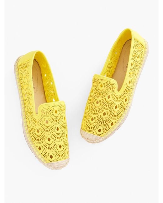 Talbots Yellow Izzy Perforated Scallop Espadrille Flats