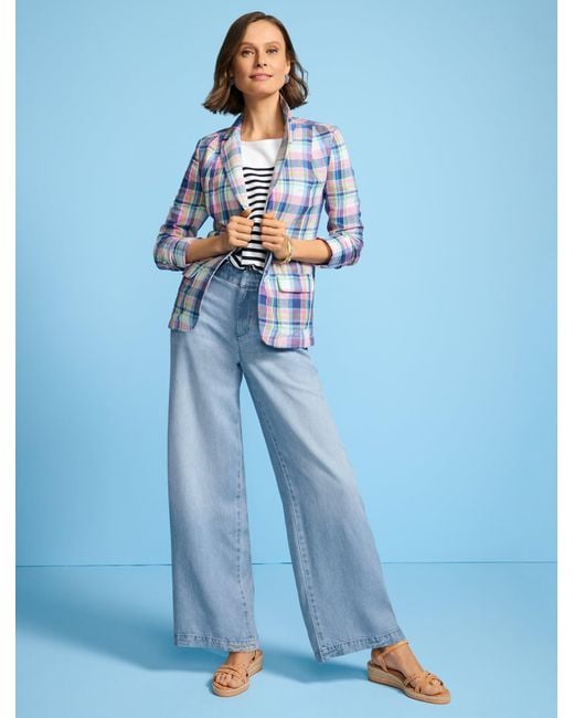 Talbots Blue Linen Blazer