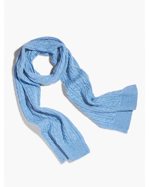 Talbots Blue Tweed Knit Scarf