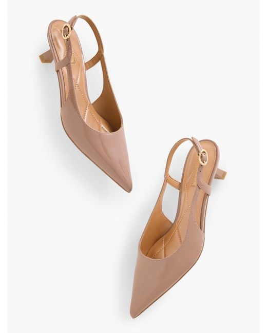Talbots White Olivia Slingback Kitten Heel Pumps
