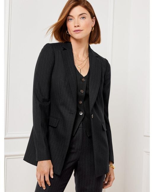 Talbots Black Luxe Wool Blend Blazer
