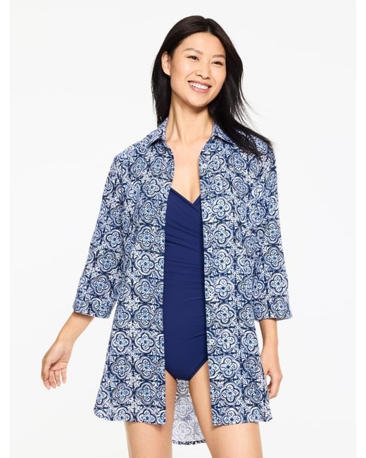 Aqua Club Blue Gauze Shirt Cover-up