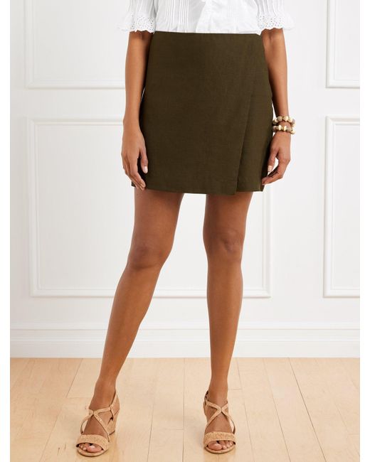 Talbots Green Linen Skort