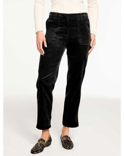 Talbots Women's Black Tapered Ankle Stretch Corduroy Pants