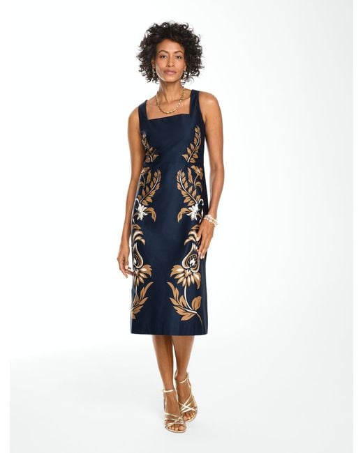 Talbots Blue Poplin Midi Dress