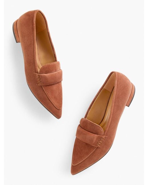 Talbots Women's White Scarlet Suede Pointed Toe Loafers