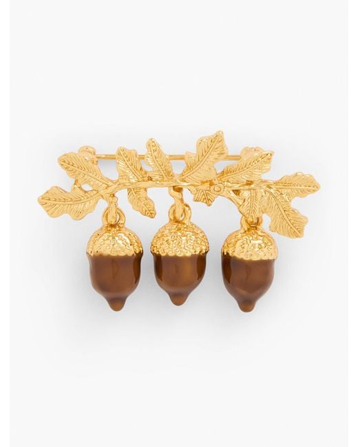 Talbots White Acorn Branch Brooch