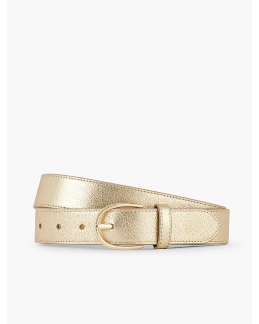 Talbots Natural Metallic Leather Belt
