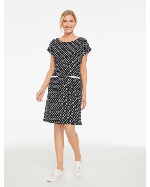 Talbots Blue French Terry Short Sleeve Dress