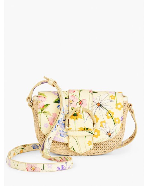 Talbots Chunky Straw Floral Crossbody Bag in Metallic Lyst