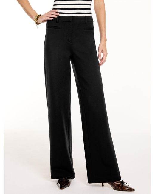 Talbots Black Polished Ponte Wide Leg Pants