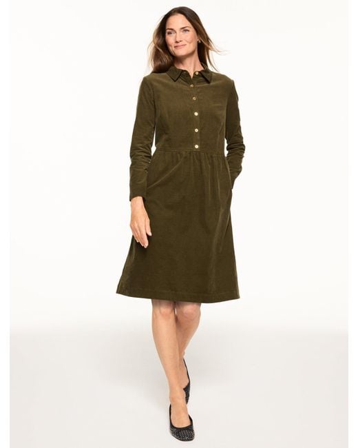 Talbots Green Corduroy Shirtdress