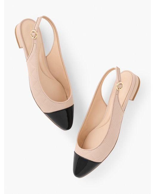Talbots White Edison Quilted Nappa Slingback Flats