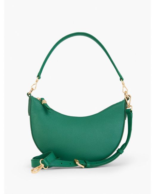 Talbots Green Pebble Leather Crescent Shoulder Bag