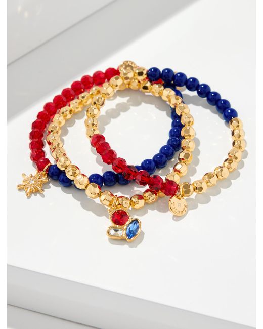 Talbots Blue Americana Stretch Bracelet Set