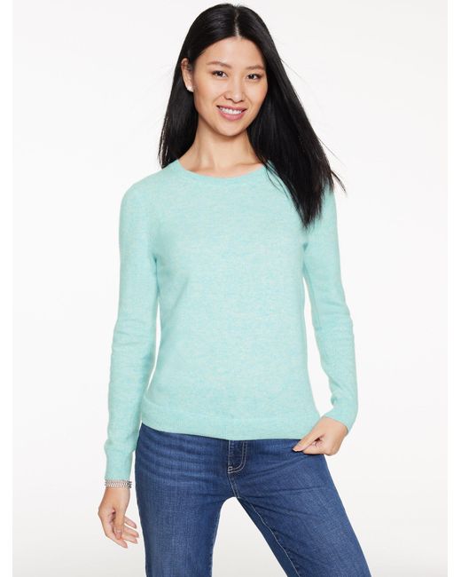 Talbots Green Cashmere Crewneck Sweater