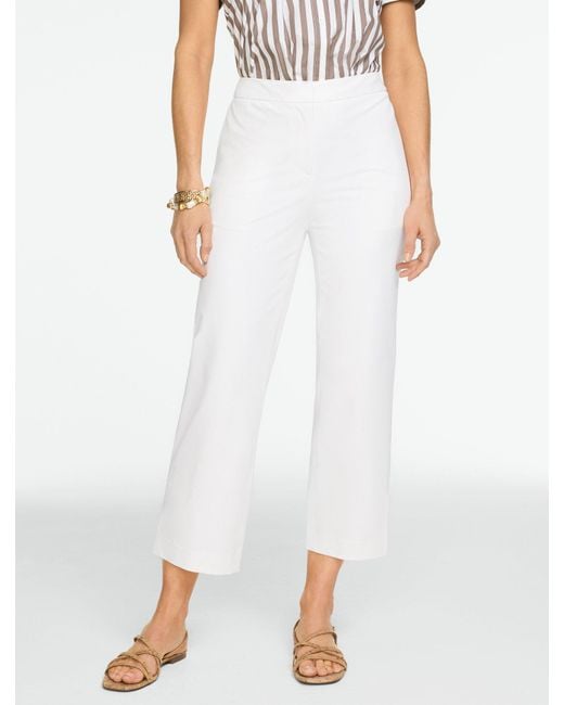Talbots White Straight Ankle Cotton Bi-stretch Pants