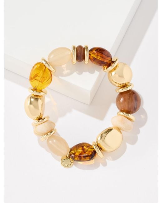 Talbots Metallic Chunky Bead Stretch Bracelet