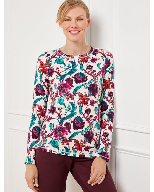 Talbots White Supersoft Jersey Long Sleeve T-shirt – Poetic Floral