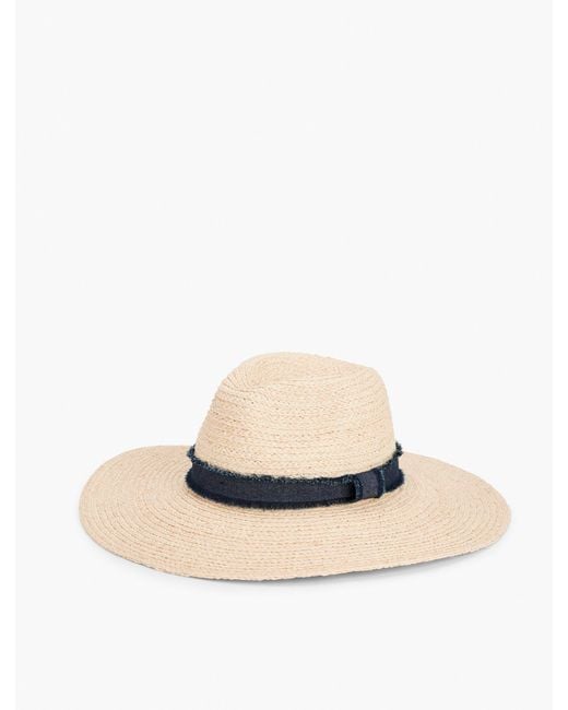 Talbots Natural Frayed Trim Floppy Hat