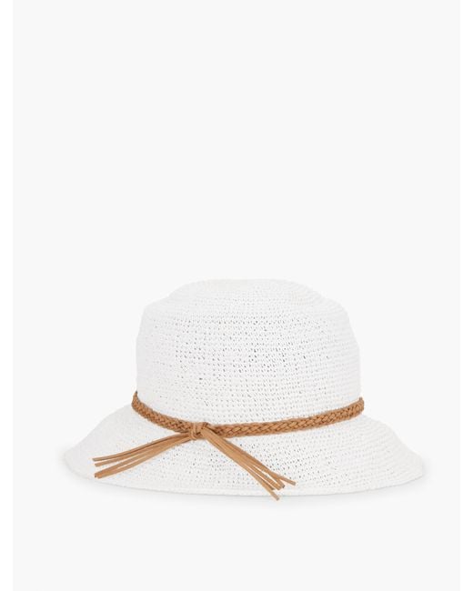 Talbots White Straw Bucket Hat
