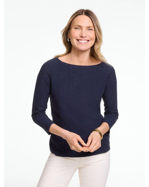Talbots Blue Bateau Neck T-shirt