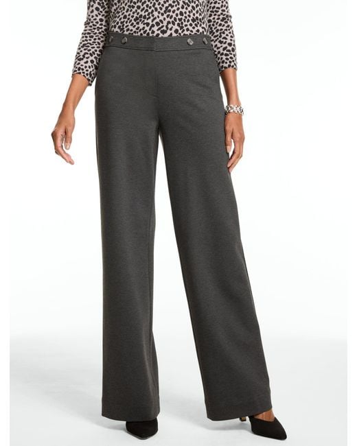 Talbots Black Polished Ponte Wide Leg Pants