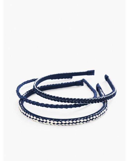 Talbots Blue Skinny Headband Set Of 3