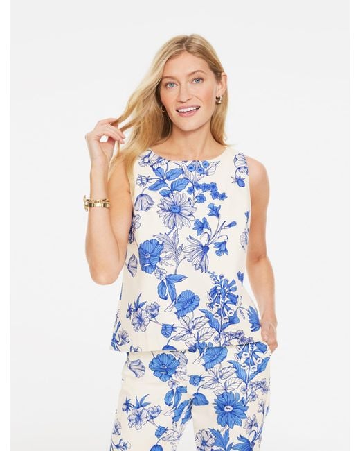Talbots Blue Rsvp Bateau Neck Top