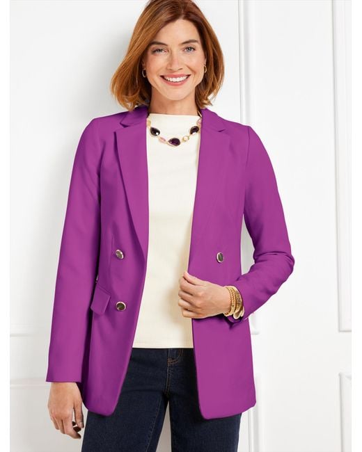 Talbots Purple Tailored Stretch No Close Blazer