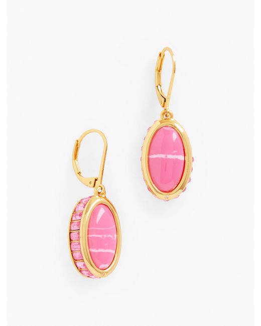 Talbots Pink Semi Baguette Drop Earrings
