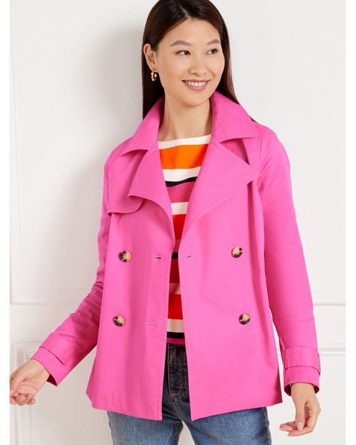 Talbots Pink Short Trench Coat